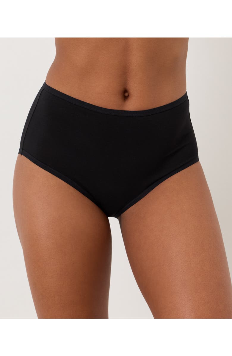 Pact Everyday High Rise Brief 5-Pack Made With Organic Cotton, Main, color, Black