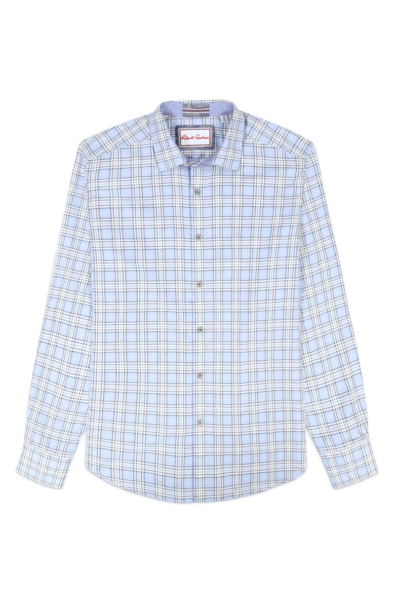 Robert Graham Portsoken Cotton Button-Up Shirt, Alternate, color, Light Blue