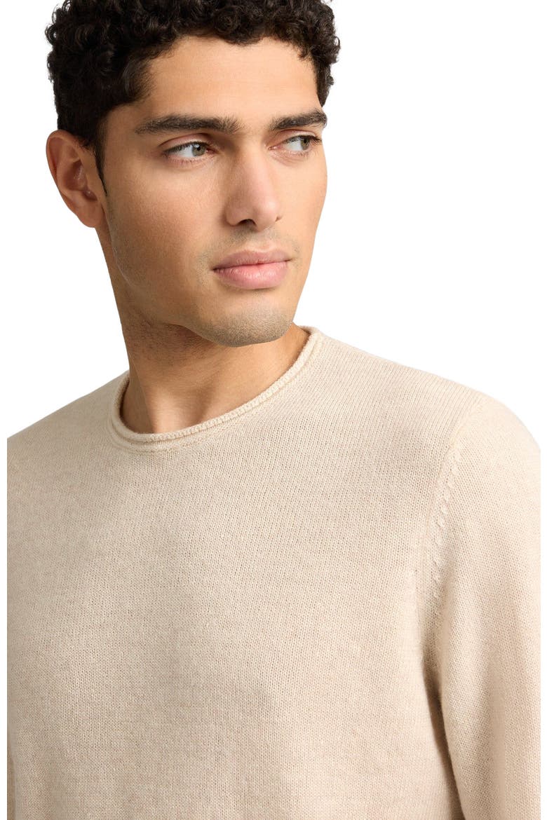 Linen Cashmere Rollneck Sweater, Alternate, color, Natural Melange