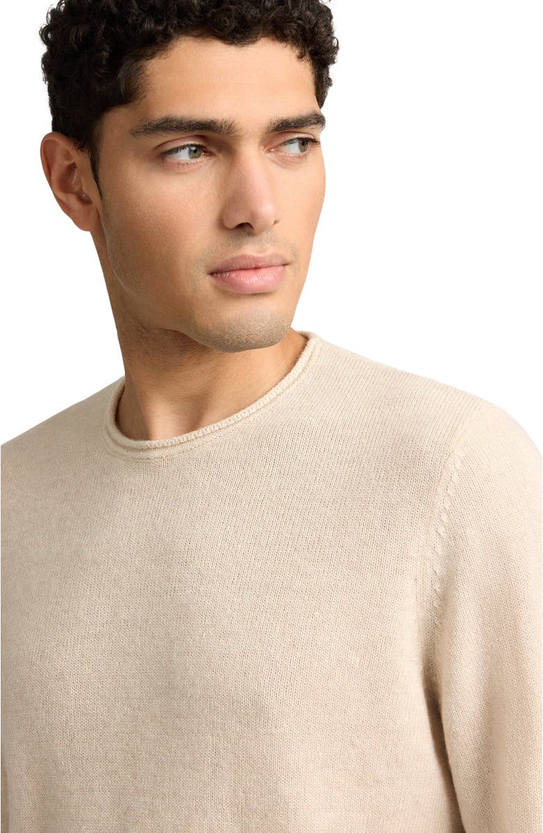Onia Linen Cashmere Rollneck Sweater, Alternate, color, Natural Melange