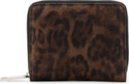 AllSaints Lena Leopard Suede Zip Wallet