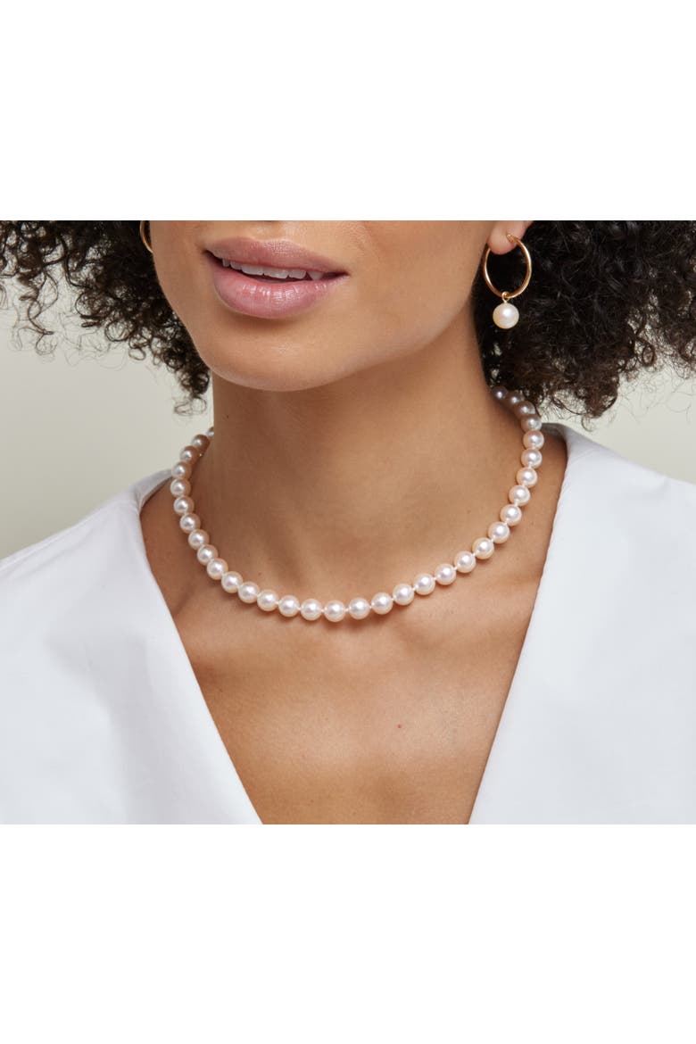 8.0-8.5mm Hanadama Akoya White Pearl Necklace, Main, color, White Gold Clasp