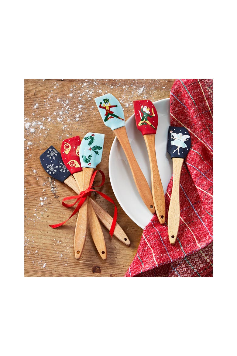 Nutcracker Mini Spatula Set of 3 Christmas Kitchen Tools Gift, Alternate, color, Red