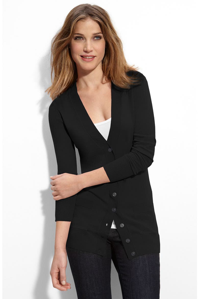 Long-sleeve Boyfriend Cardigan, Main, color, BLACK