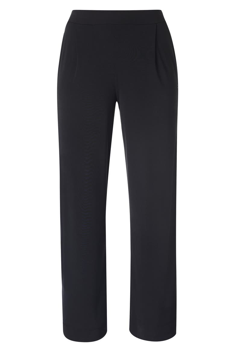 At Ease Pleated Wide Leg Pants, Alternate, color, BLACK