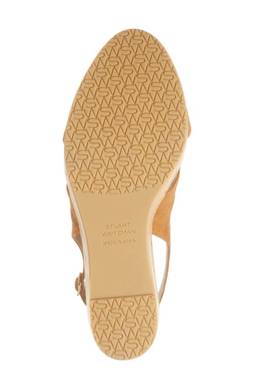 Stuart Weitzman Dayna Slingback Platform Wedge Sandal In Hazel Suede