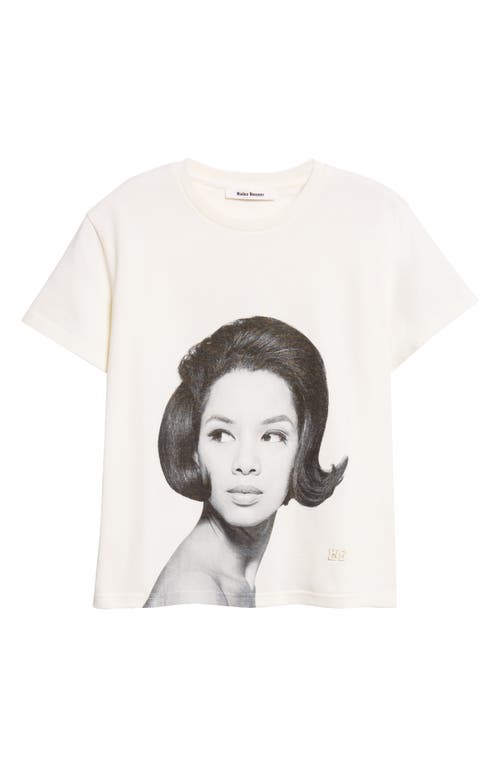Wales Bonner Selah Crop Graphic T-shirt In White