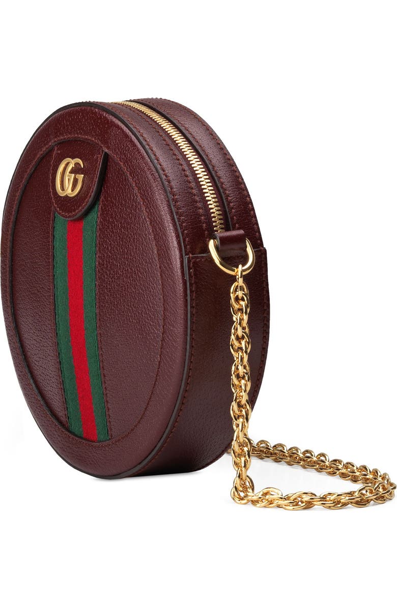 Gucci Mini Ophidia Round Leather Bag, Alternate, color,
