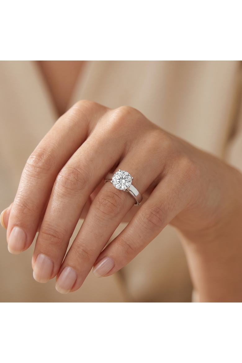 1 Ct Solitaire Round Cut Diamond Engagement Ring 14k Gold Lab Grown, Alternate, color, 14k White Gold