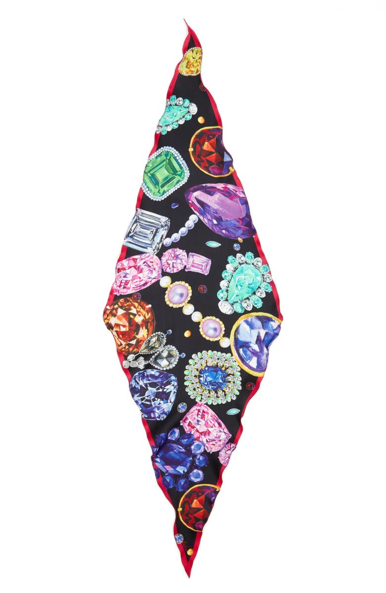 Echo Bejeweled Diamond Silk Scarf, Alternate, color,
