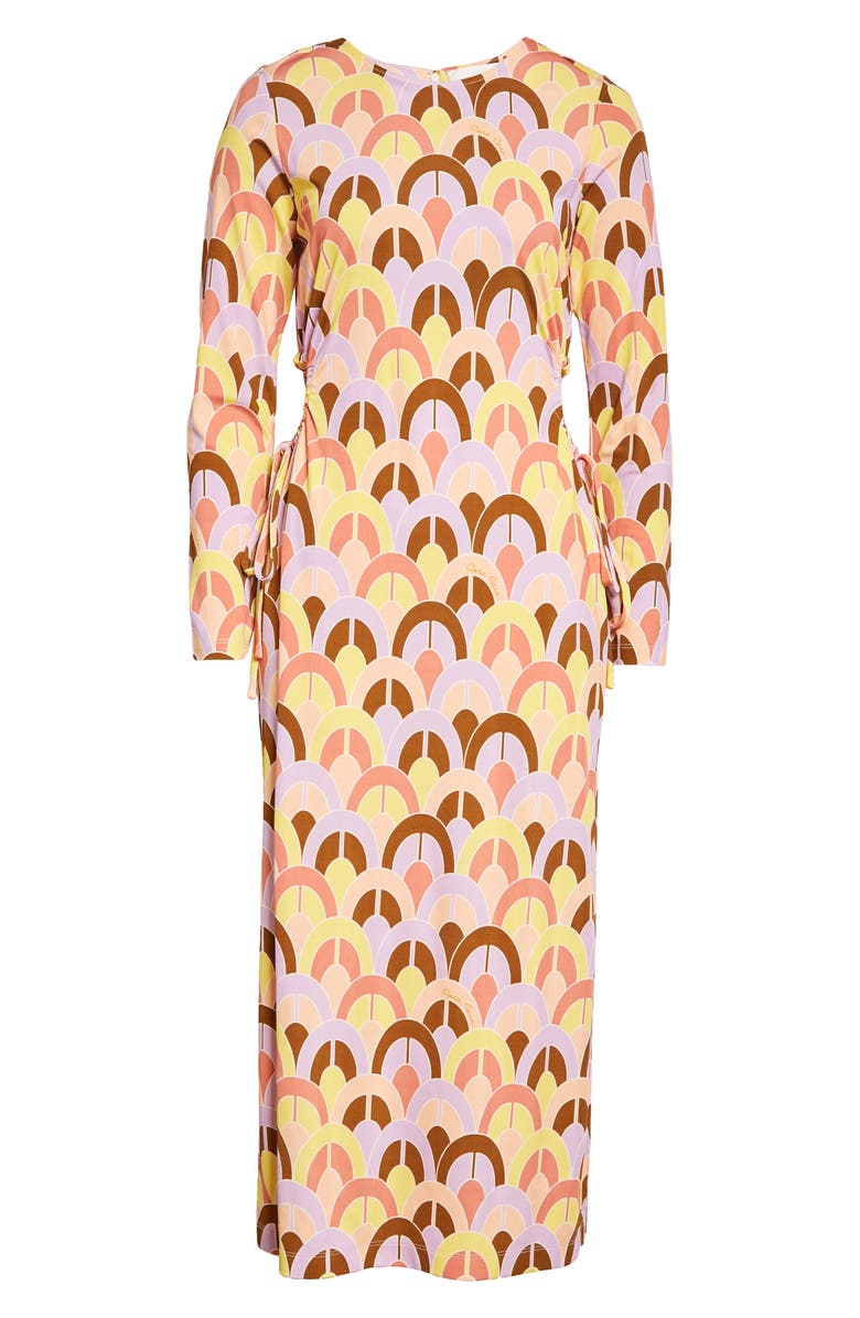 Cara Cara Celeste Geo Print Cutout Cotton Jersey Dress, Alternate, color, Geo Lavender Zest