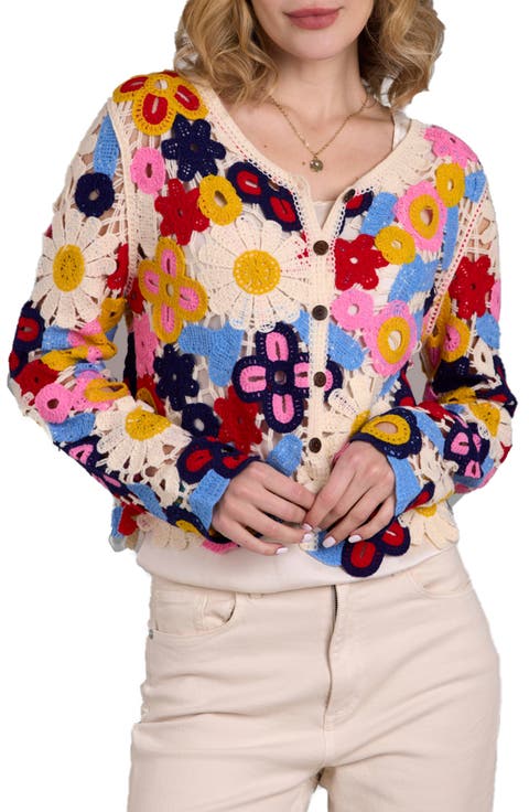 Floral Crochet Cardigan