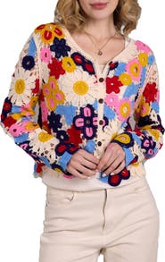 SAACHI Floral Crochet Cardigan