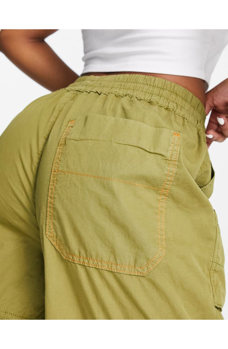 Topshop Balloon Leg Cotton Cargo Pants, Alternate, color, 