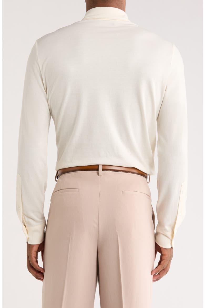 Long Sleeve Cotton & Cashmere Polo, Alternate, color, CLASSIC CREAM
