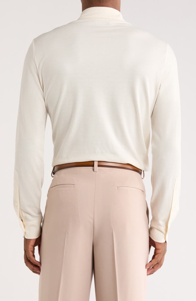 Ralph Lauren Purple Label Long Sleeve Cotton & Cashmere Polo, Alternate, color, Classic Cream