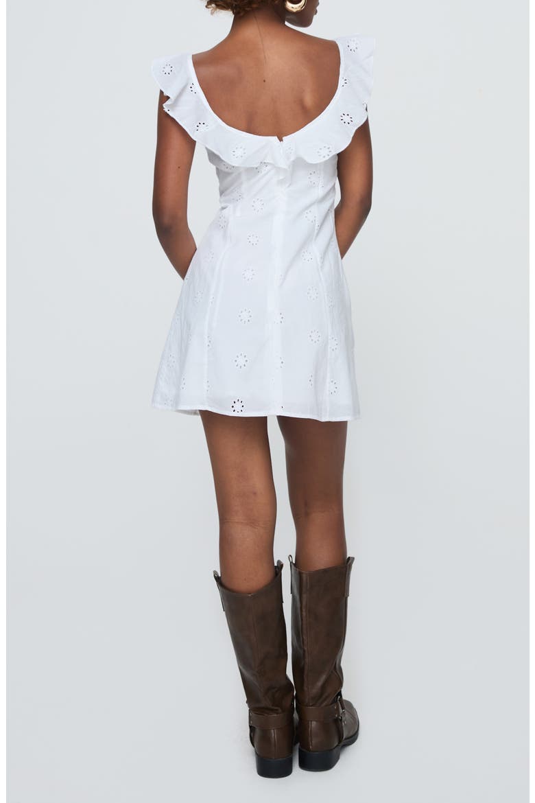 Besiana Cotton Broderie Anglaise Mini Sundress, Alternate, color, WHITE