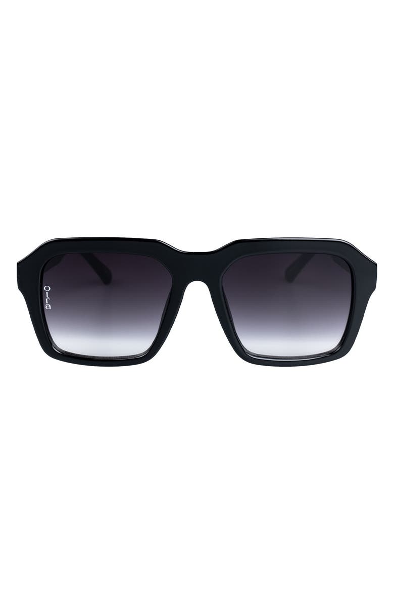 OTRA Lennox 53mm Square Sunglasses, Main, color, Black/ Smoke Fade