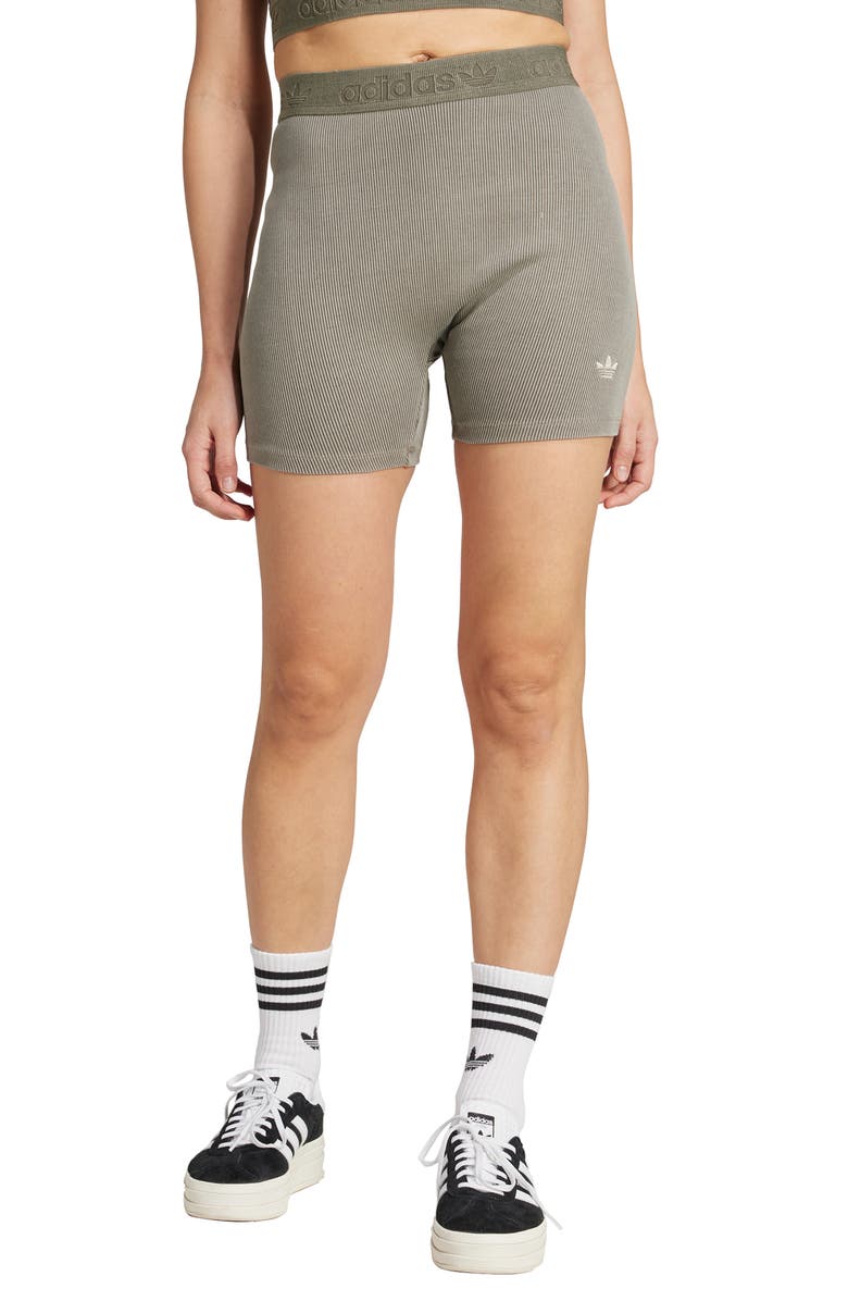 adidas Rib Bike Shorts, Main, color, Silver Pebble