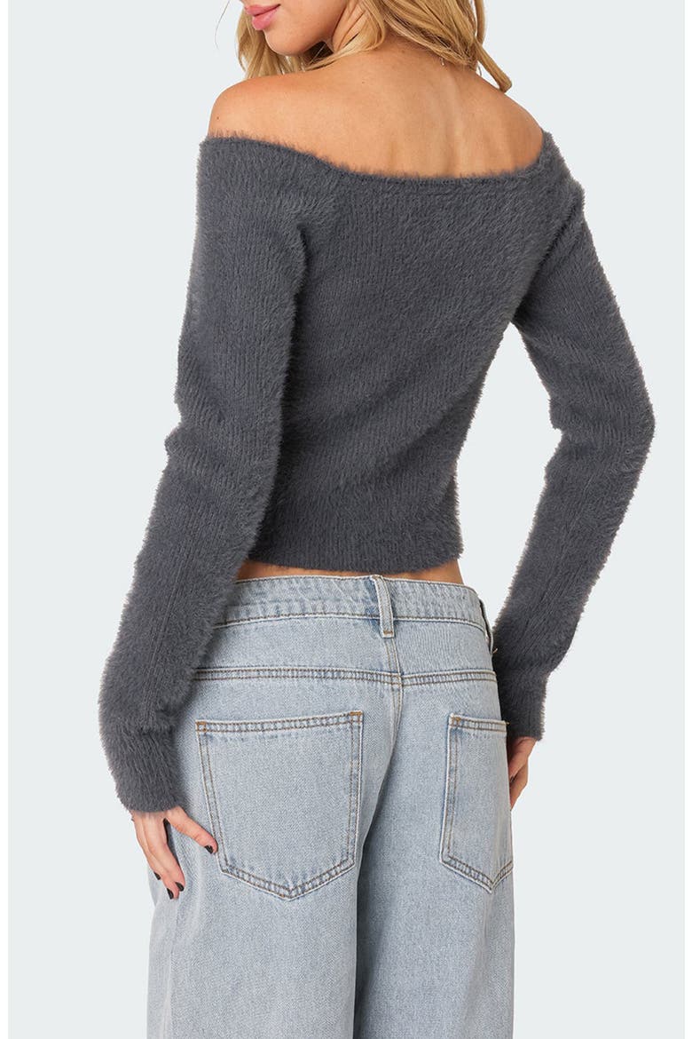 Sonia Off the Shoulder Cardigan, Alternate, color, DARK-GRAY