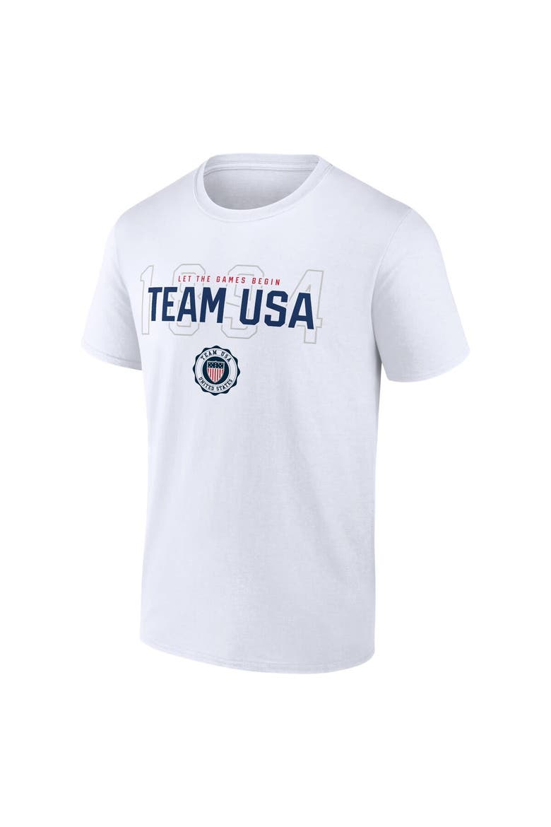 Men's Fanatics Branded White Team USA Bold Outline T-Shirt, Alternate, color, White