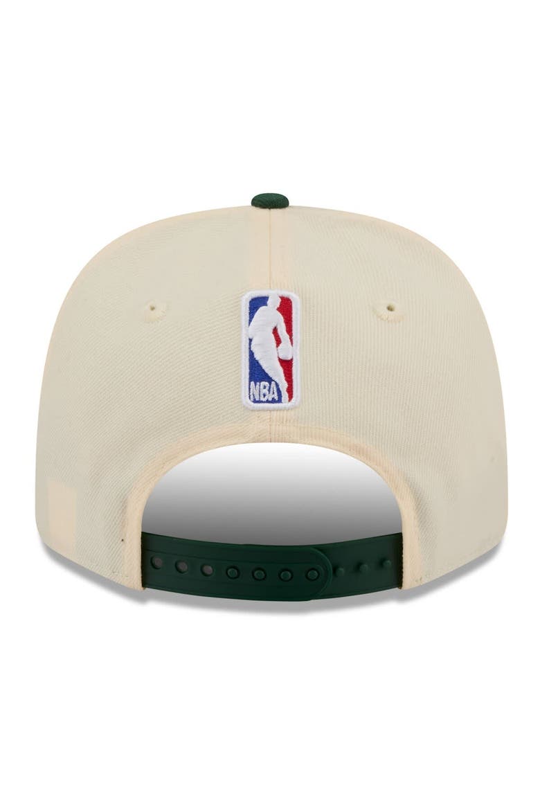 Men's New Era Cream/Hunter Green Milwaukee Bucks 2025/26 City Edition 9SEVENTY Adjustable Hat, Alternate, color, Cream