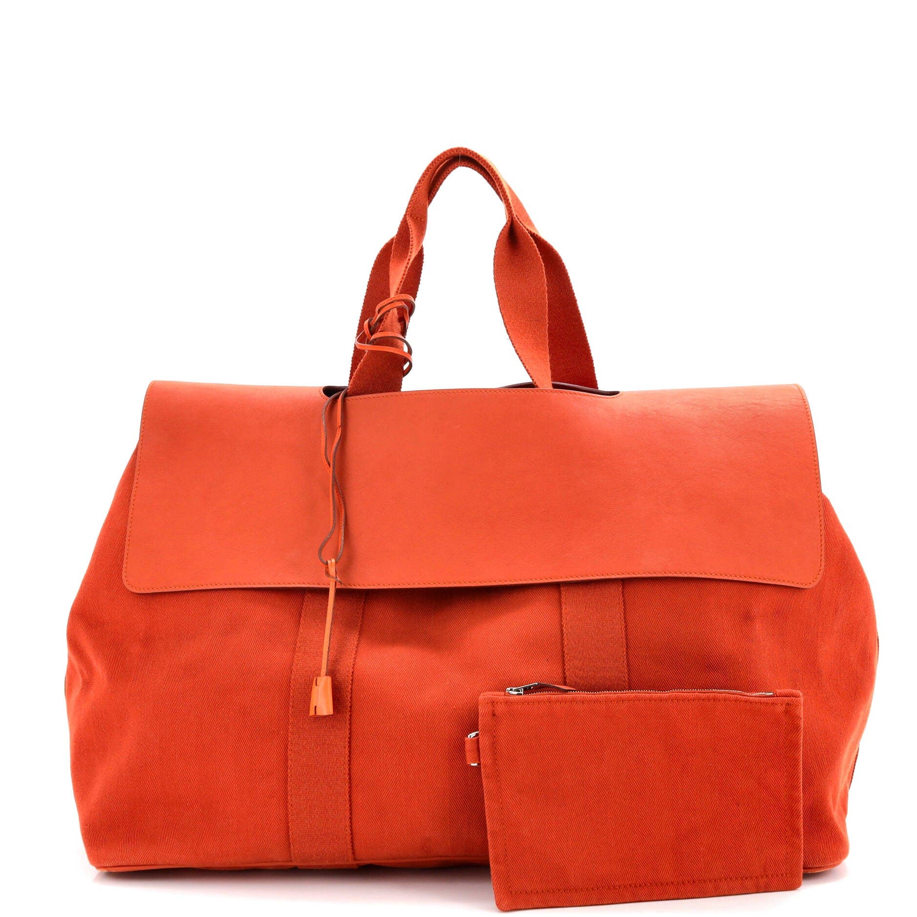 Pre-Owned Hermes Valparaiso Bag Toile and Leather GM, Alternate, color, Potiron