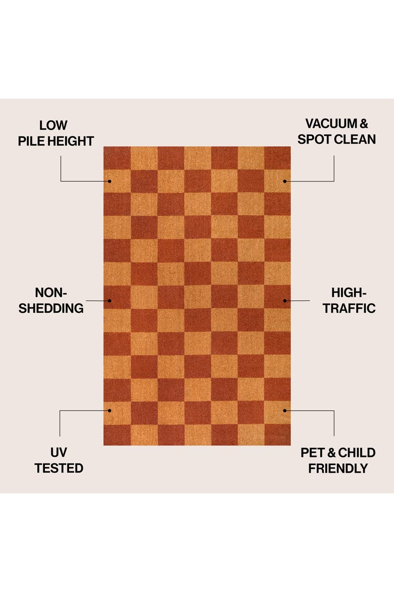 Peater Classic Casual Commerical Natural Coir Indoor/Outdoor Mat, Alternate, color, Natural Red Checker