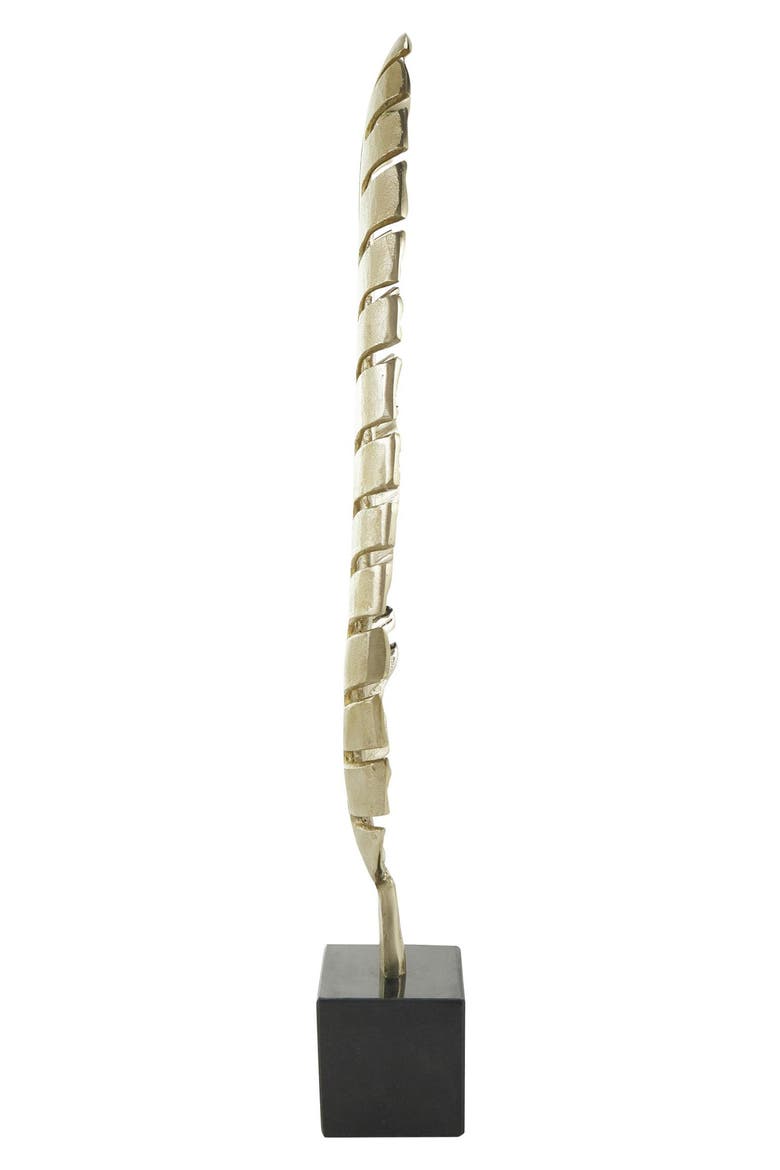 Glam Leaf Sculpture, Alternate, color, GOLD