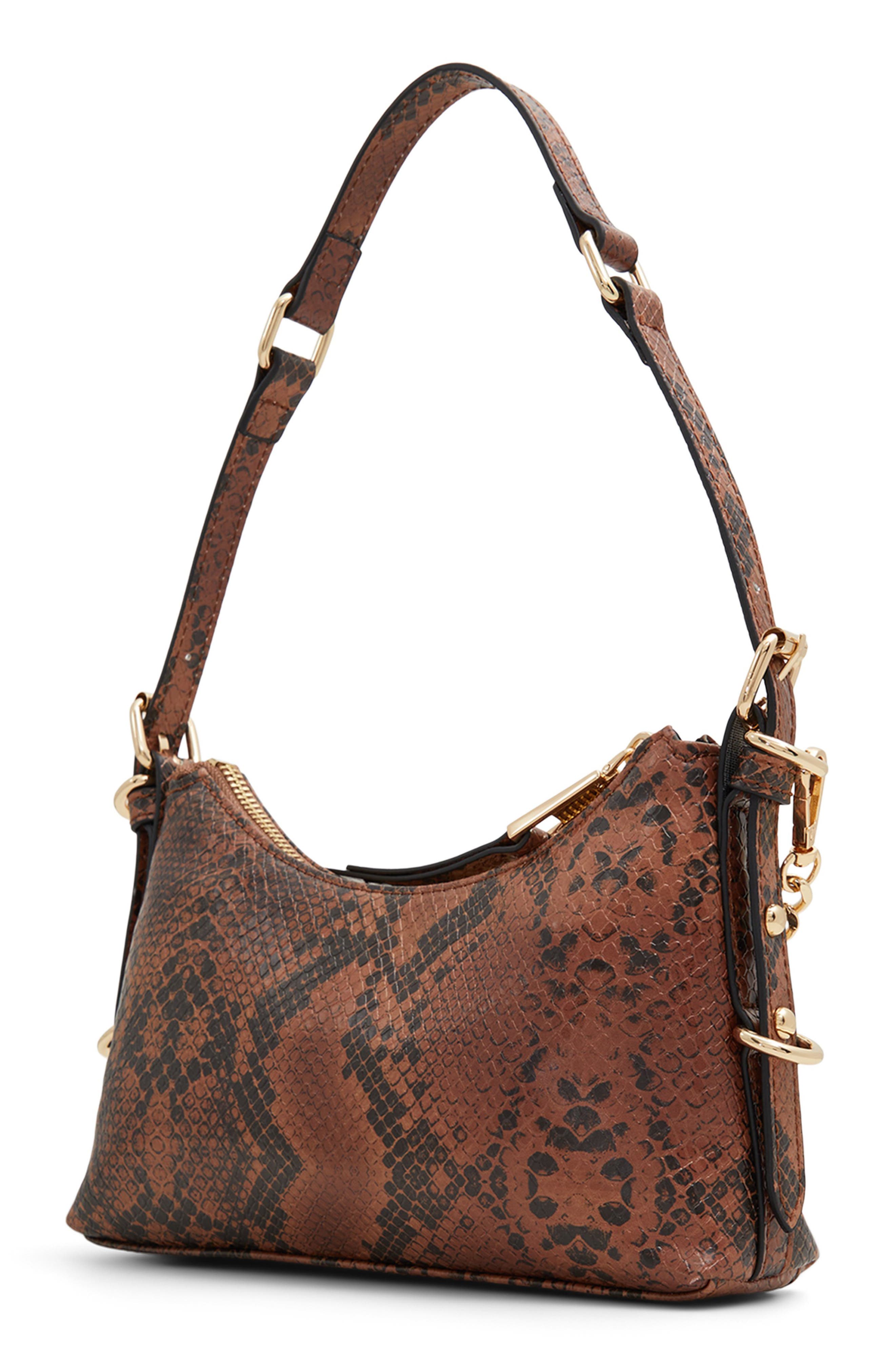 ALDO Farelix Croc Embossed Faux Leather Shoulder Bag, Alternate, color, 