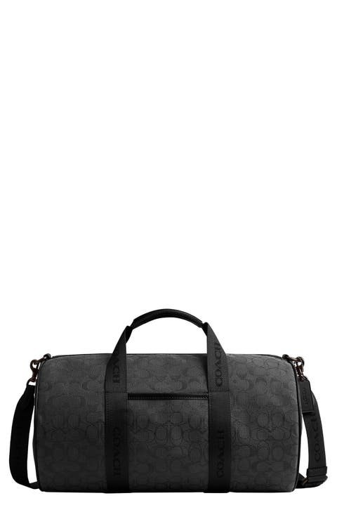 Theo Signature Jacquard & Leather Duffle Bag