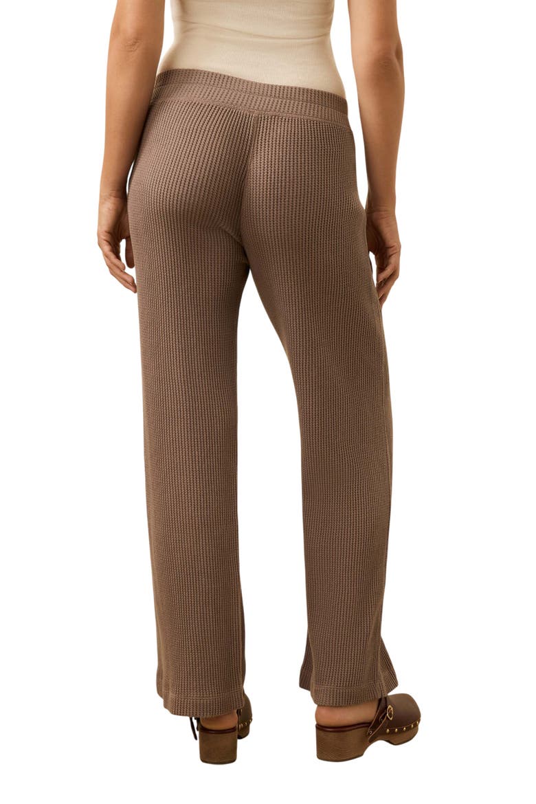 Après Organic Cotton Waffle Pants, Alternate, color, WOOD SMOKE