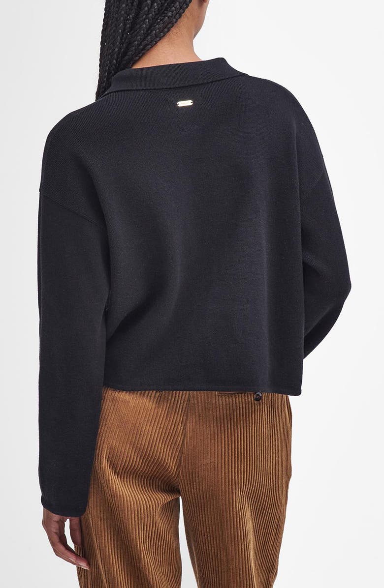 Barbour Noelle Boxy Cotton Cardigan, Alternate, color, Black