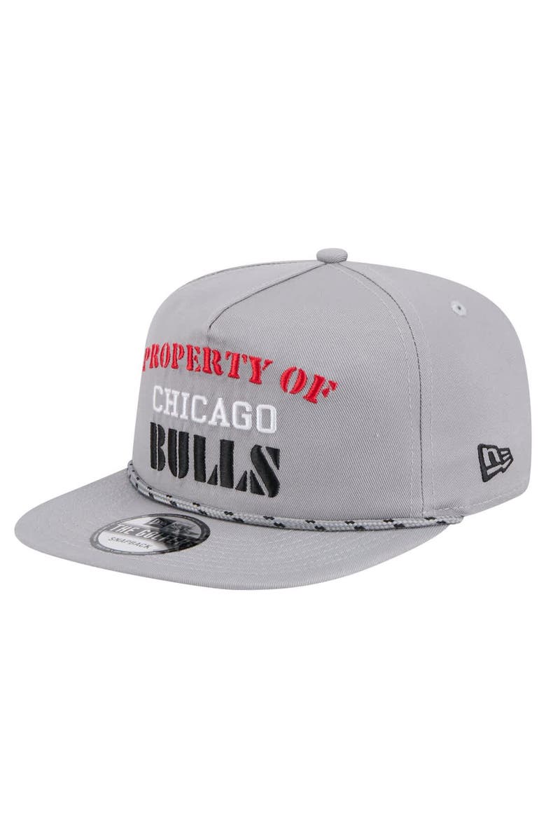 New Era Men's New Era Gray Chicago Bulls Throwback Property Of Golfer Snapback Hat, Alternate, color, Gray