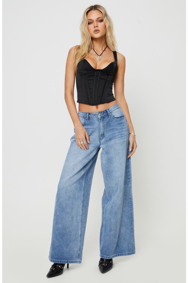 Rowley Corset Crop Top, Alternate, color, BLACK
