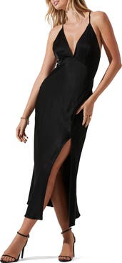 ASTR the Label Cassandra Open Back Satin Dress