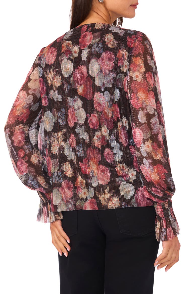 Metallic Balloon Sleeve Top, Alternate, color, RICH BLACK