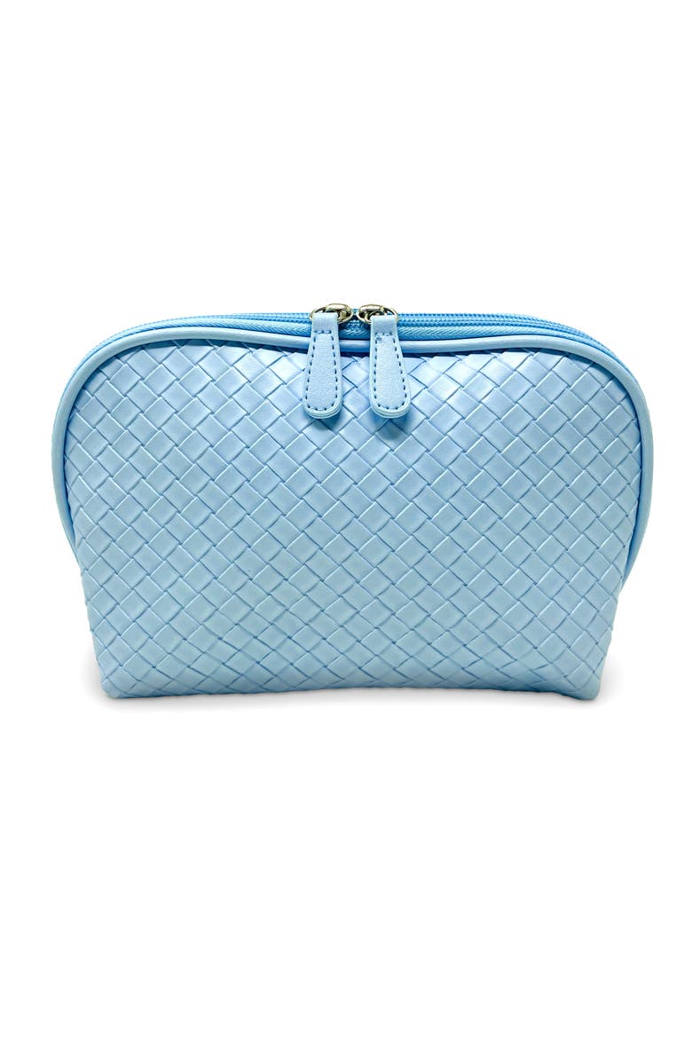 Woven Cosmetic Bag, Main, color, Light Blue