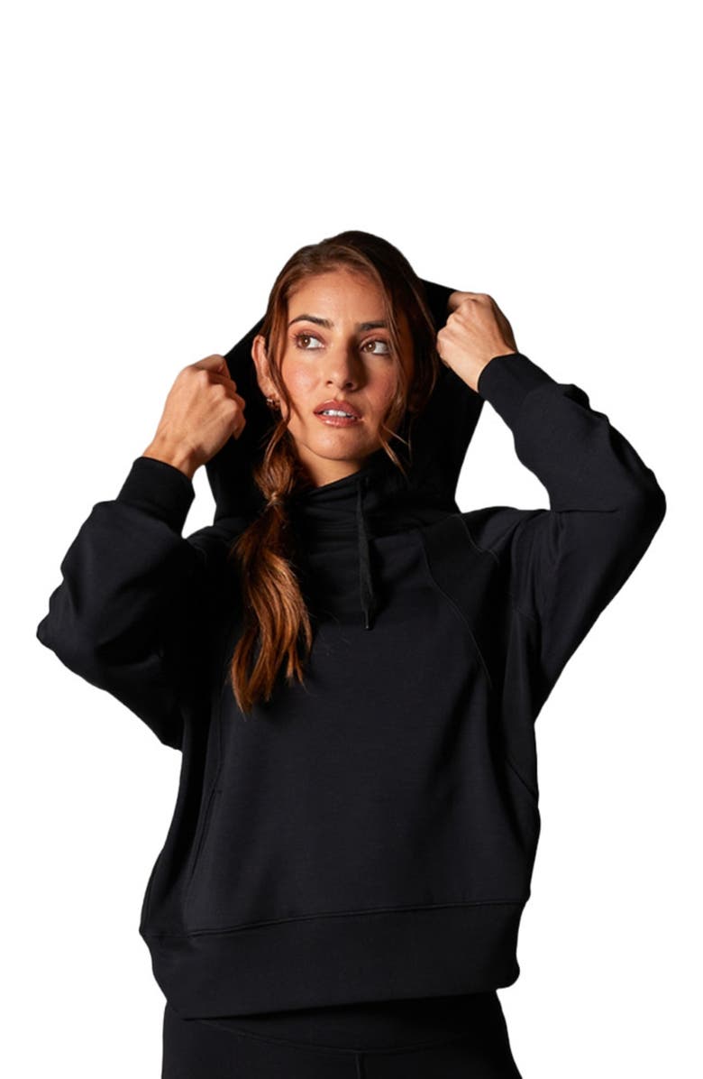 Tavi Cozy Paneled Hoodie, Alternate, color, Ebony