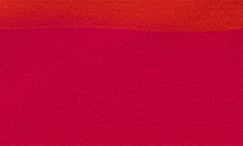 Isaac Mizrahi New York Belted Jacket In Magenta/orange Cabana Stripe