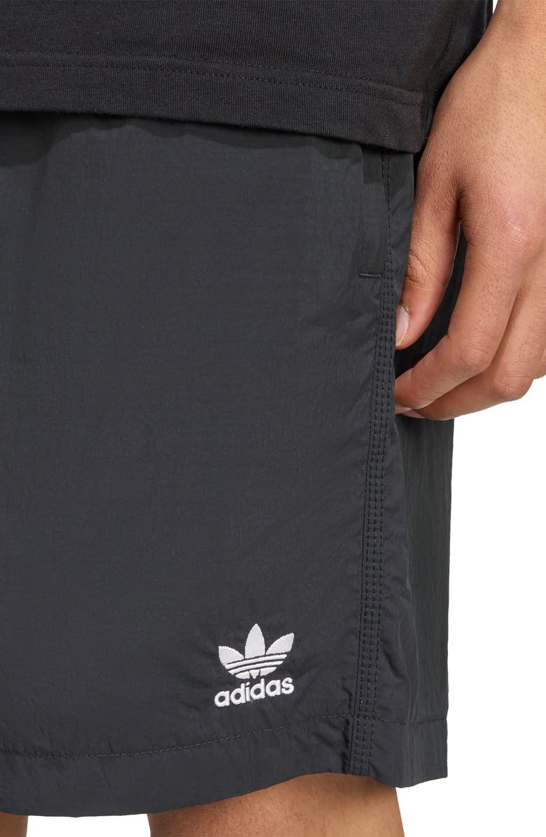 adidas Essentials Trefoil Logo Shorts, Alternate, color, Black/ White