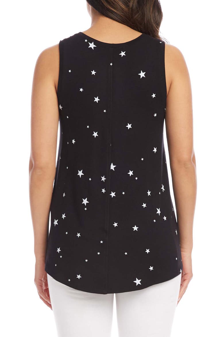 Star Print Tank Top, Alternate, color, BLACK