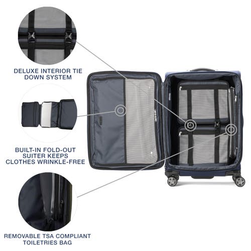 Travelpro Platinum Elite Softside Expandable Medium 25-inch Checked Luggage In Dark Blue