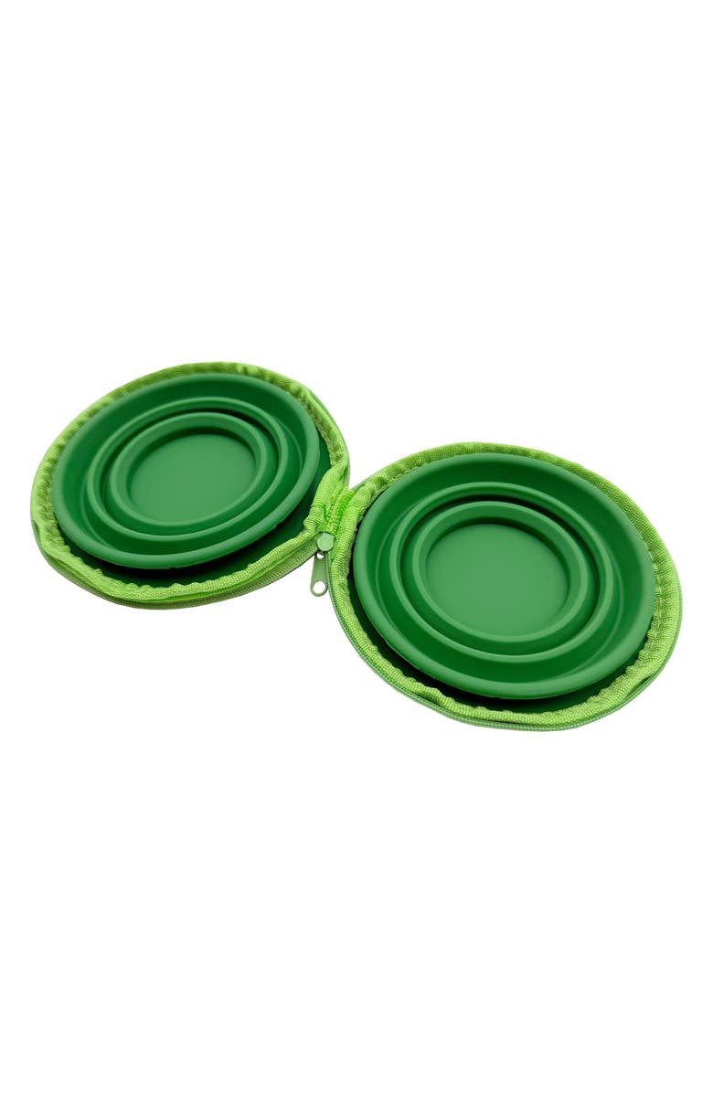 MYTAGALONGS Zipper Double Travel Bowl, Alternate, color, Green