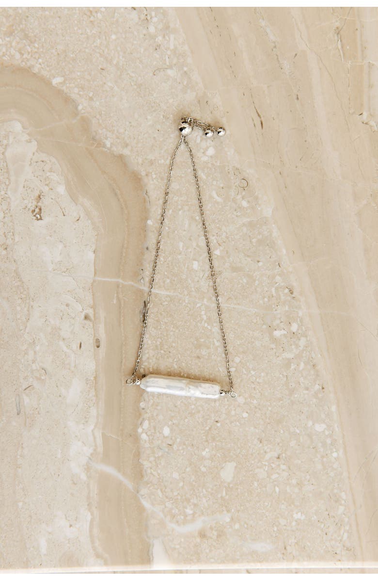 Untamed Petals Bree Baroque Pearl Bracelet, Alternate, color, Silver