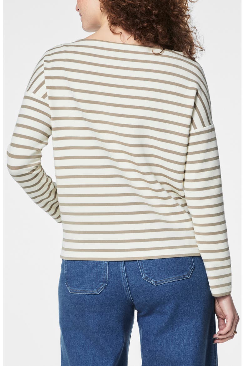 AirEssentials Stripe Boatneck Top, Alternate, color, PORCELAIN FAWN