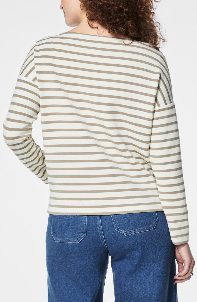 SPANX<sup>®</sup> AirEssentials Stripe Boatneck Top, Alternate, color, Porcelain Fawn
