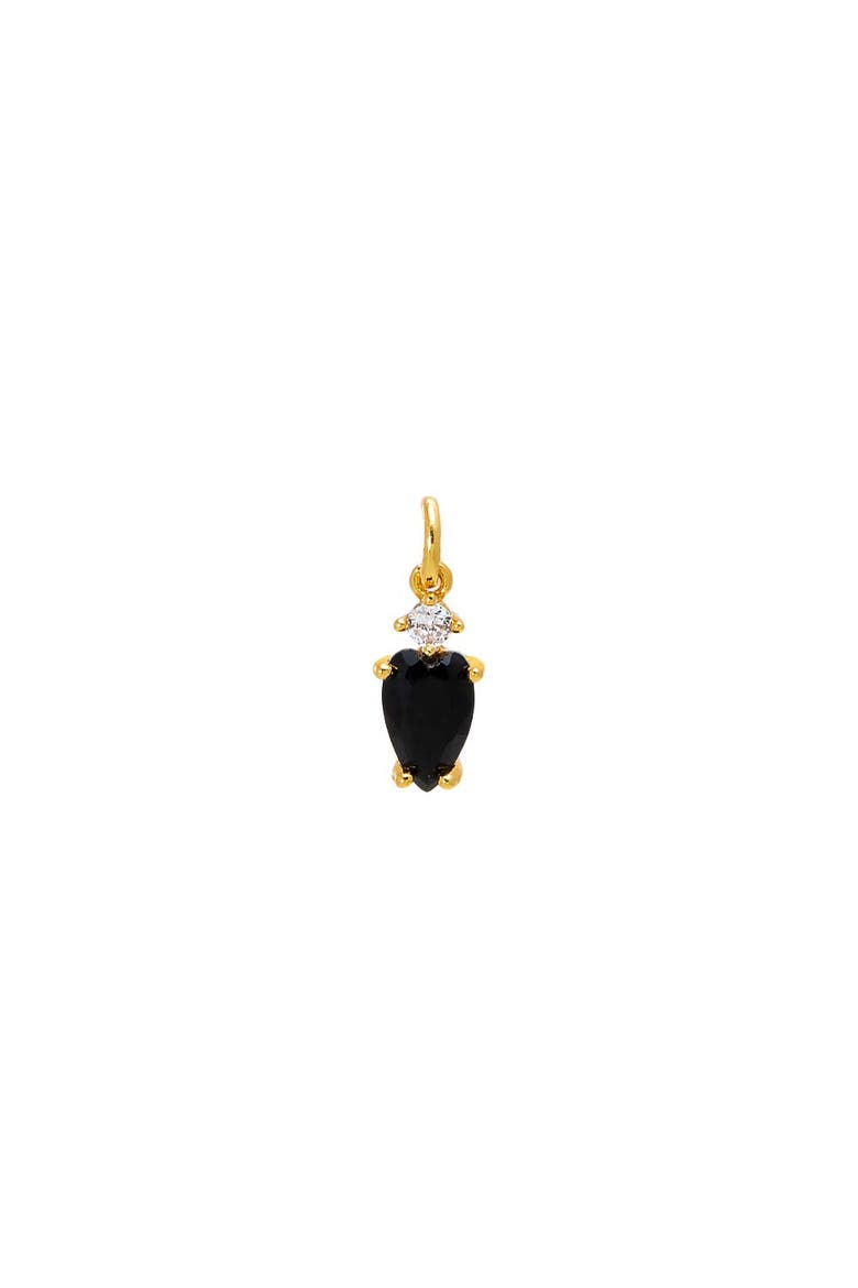 Black Onyx Elongated Heart Charm, Main, color, Onyx