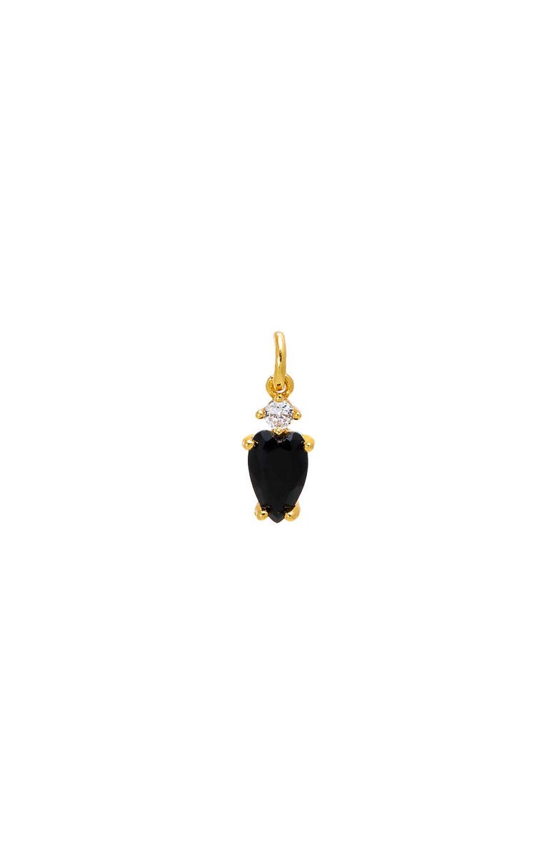 BY ADINA EDEN Black Onyx Elongated Heart Charm, Main, color, Onyx