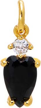 BY ADINA EDEN Black Onyx Elongated Heart Charm